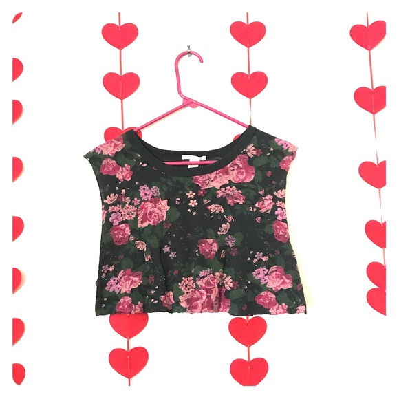 Forever 21 Floral Crop Cutoff Tank - Picture 1 of 4